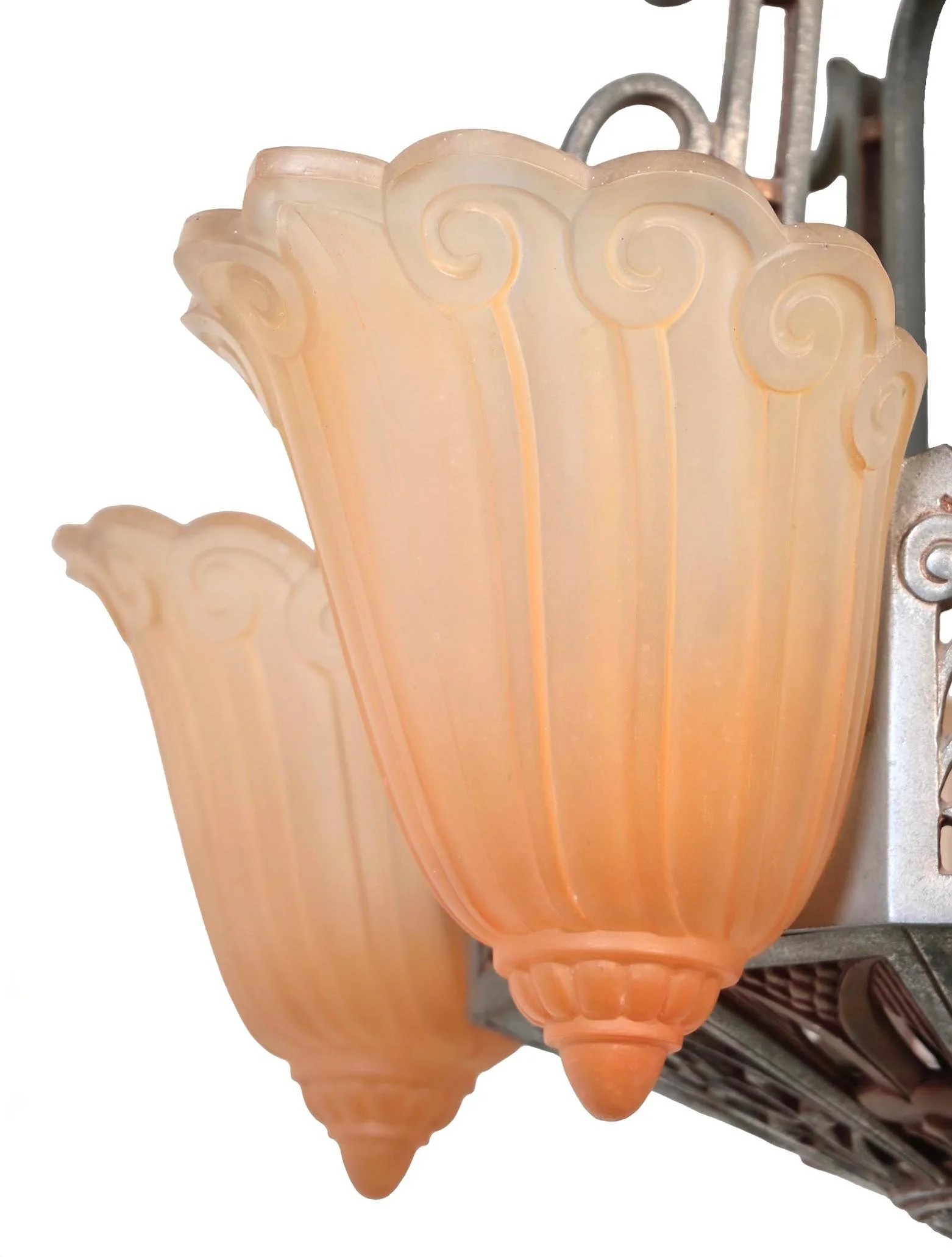 lincoln five slip shade polychrome chandelier — Architectural Antiques